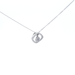 Colgante de diamantes de 0,13 quilates en oro blanco de 10 quilates, 18"
