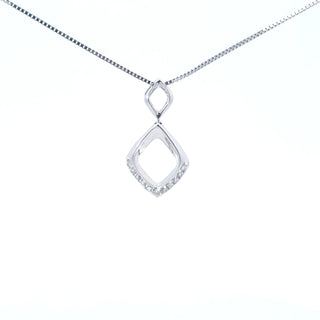 Colgante de diamantes de 0,11 quilates en oro blanco de 10 quilates, 18"