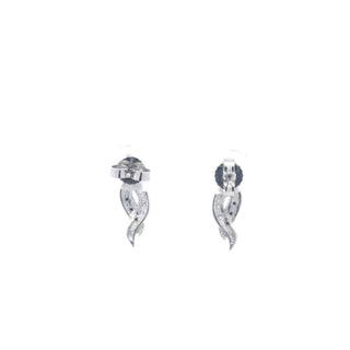 Aretes de diamantes negros de 0,05 quilates en oro blanco de 10 quilates
