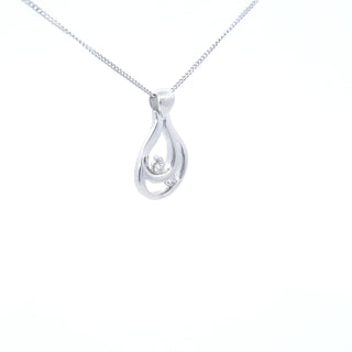 Colgante de diamantes de 0,05 quilates en oro blanco de 10 quilates, 18"