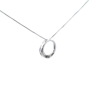 Colgante circular de diamantes de 0,035 quilates en oro blanco de 10 quilates, 18"