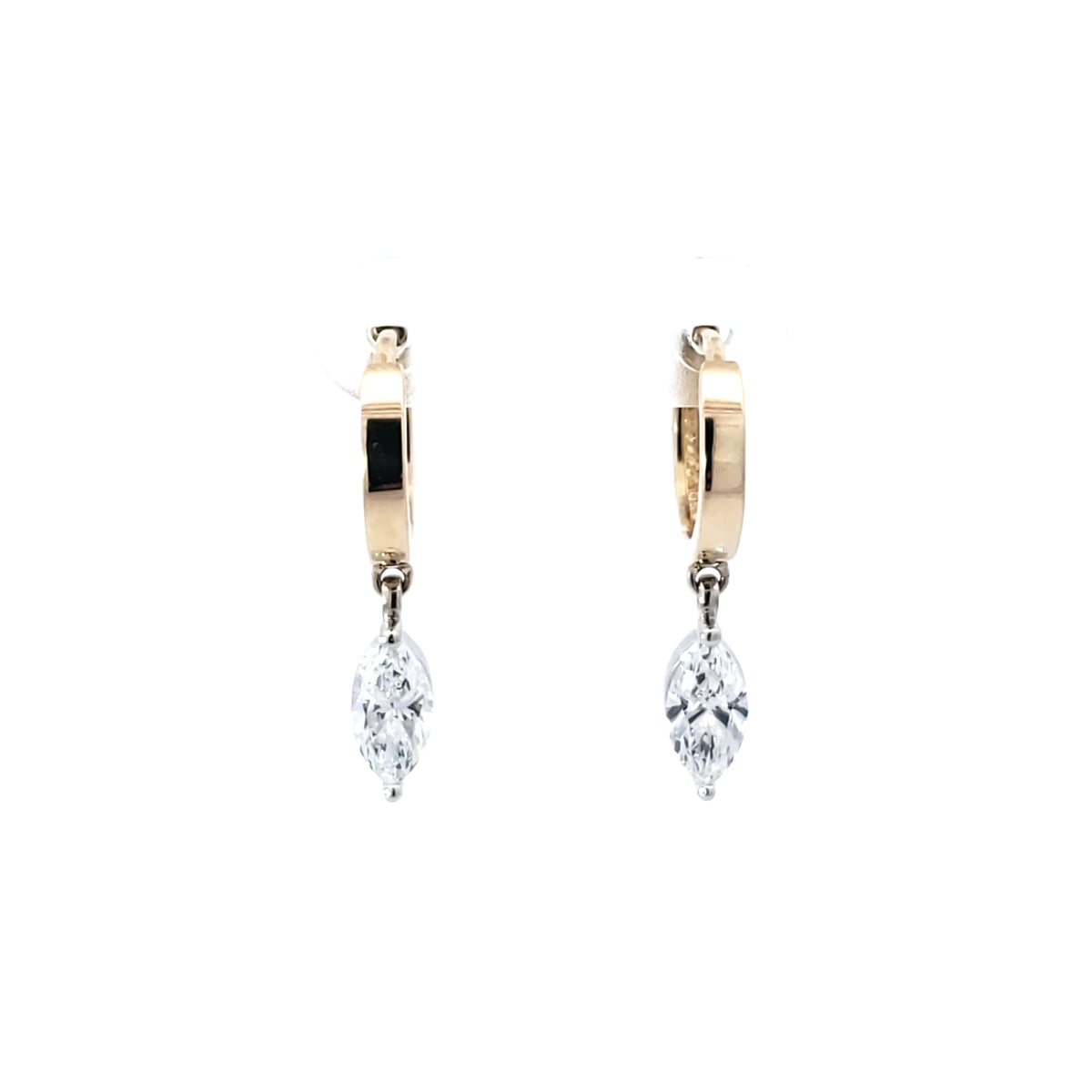 14K Yellow and White Gold 1.32 cttw Lab Grown Diamond Marquise Earrings