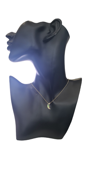 Colgante de diamantes y perlas de abulón de oro amarillo de 14 quilates - 18"
