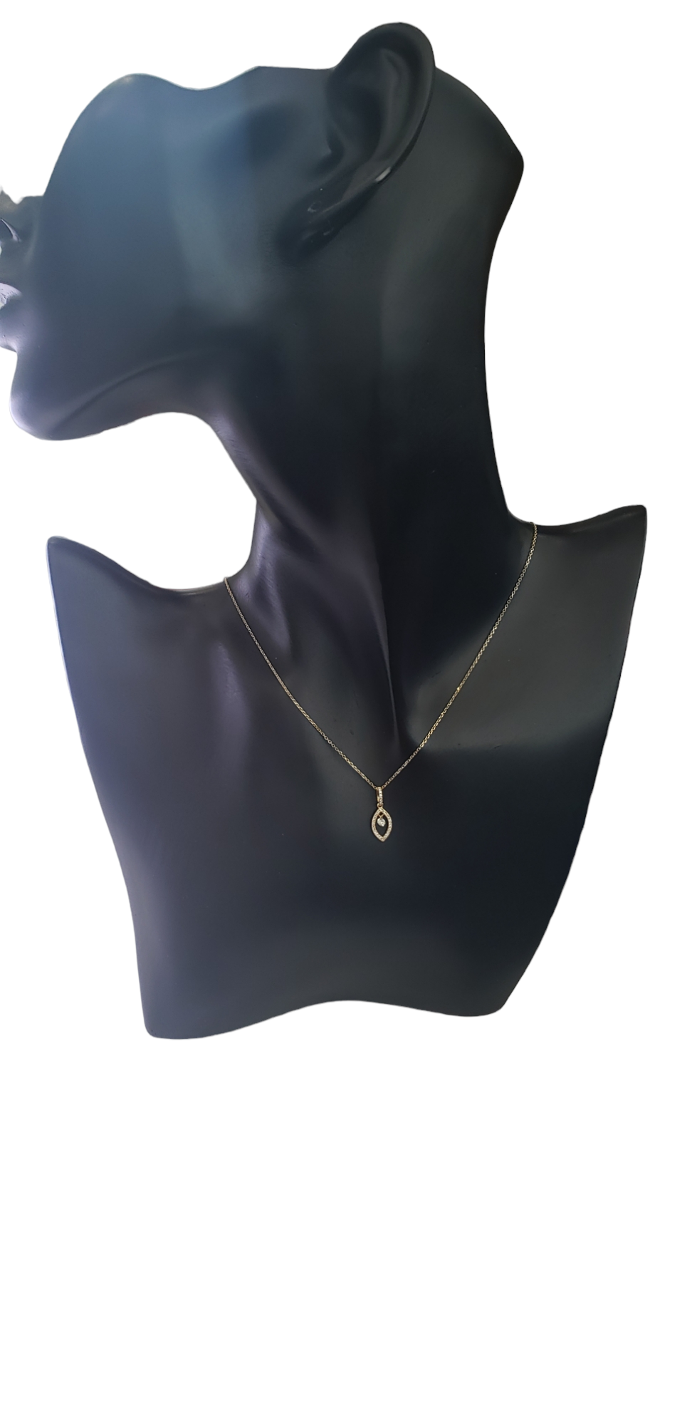 14K Yellow Gold Diamond Pendant, 18&quot;