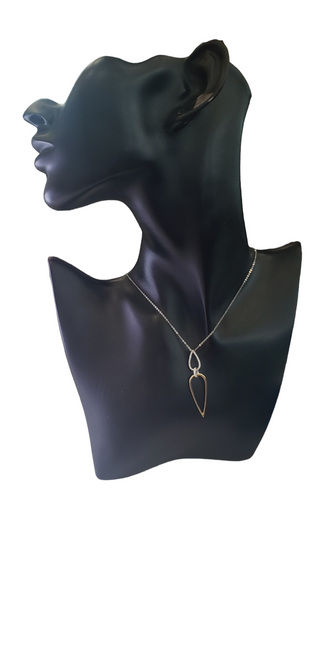 14K White and  Yellow Gold Diamond Pendant, 18"