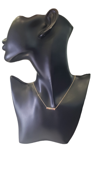 14K Yellow Gold Multi Stone and Diamond Pendant, 18"