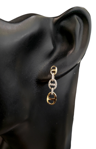 Pendiente colgante de oro amarillo de 14 quilates con diamantes de 0,21 quilates