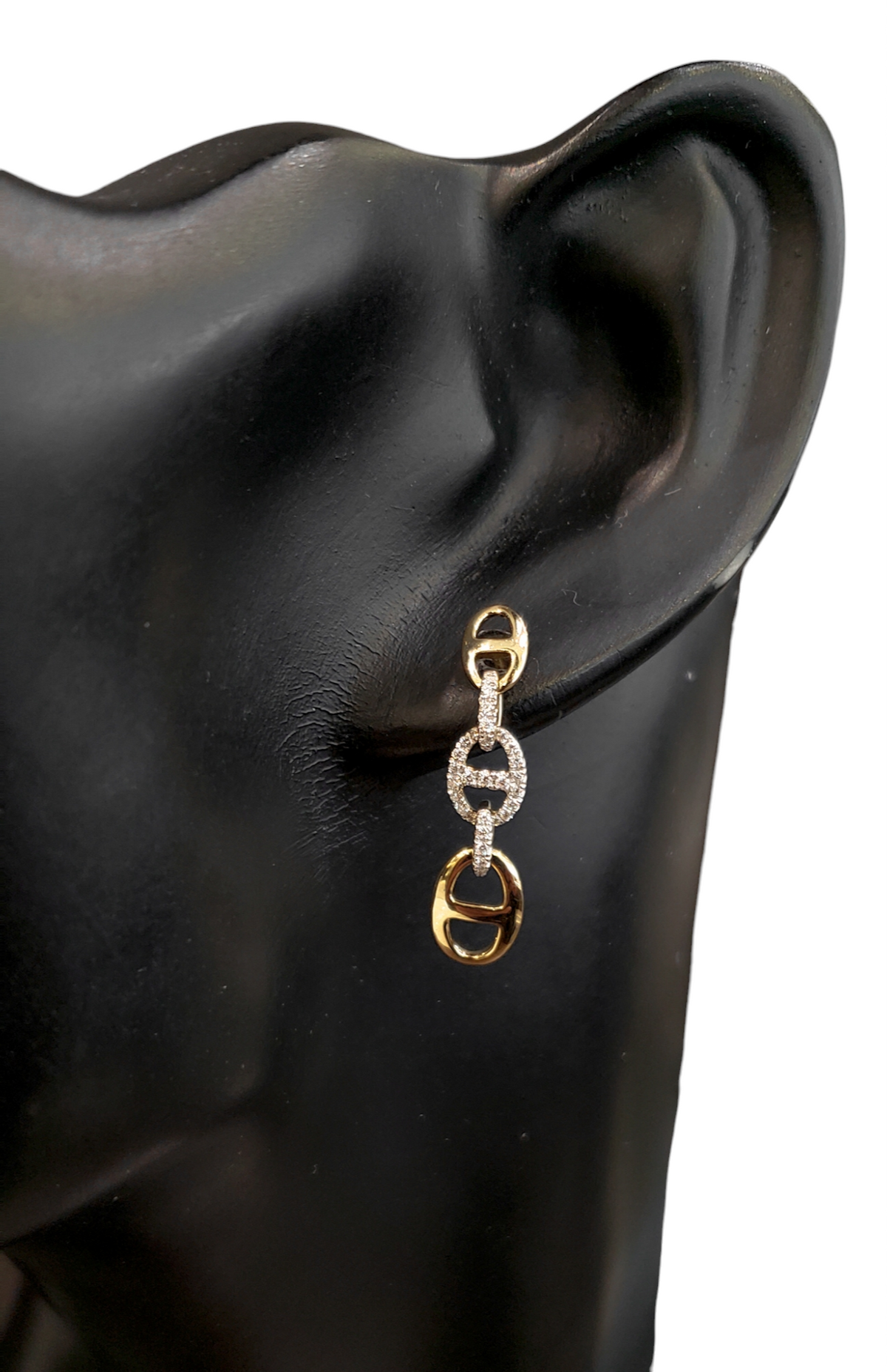 14K Yellow Gold 0.21 cttw Diamond Dangle Earring