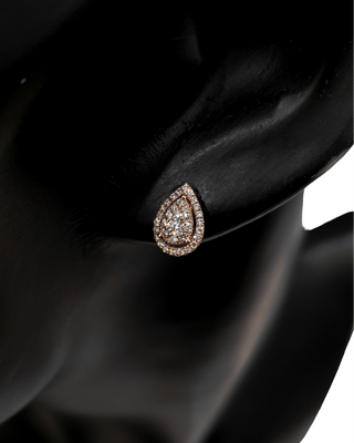 Aretes de diamantes de 0,30 quilates en oro rosa de 14 quilates