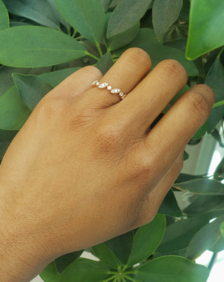 Anillo de diamantes de 0,19 quilates en oro rosa de 14 quilates