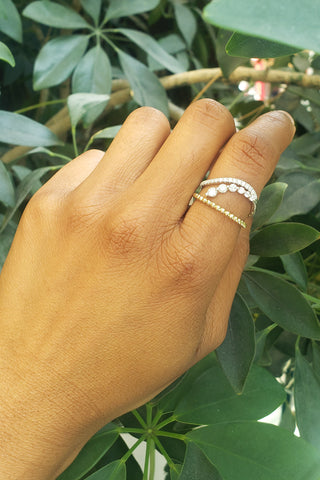 Anillo de diamantes de 0,52 quilates en oro amarillo y blanco de 14 quilates