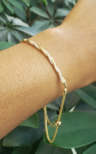 Pulsera de diamantes en oro amarillo de 14 quilates