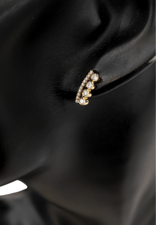 Aretes de diamantes de 0,20 quilates en oro amarillo de 14 quilates