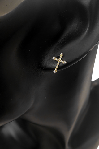 Aretes cruzados de diamantes de 0,17 quilates en oro amarillo de 14 quilates