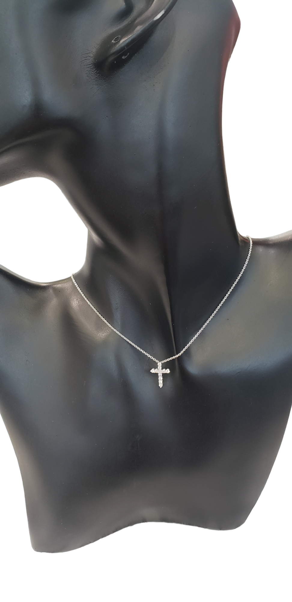 14K White Gold 0.25 cttw Diamond Cross Pendant