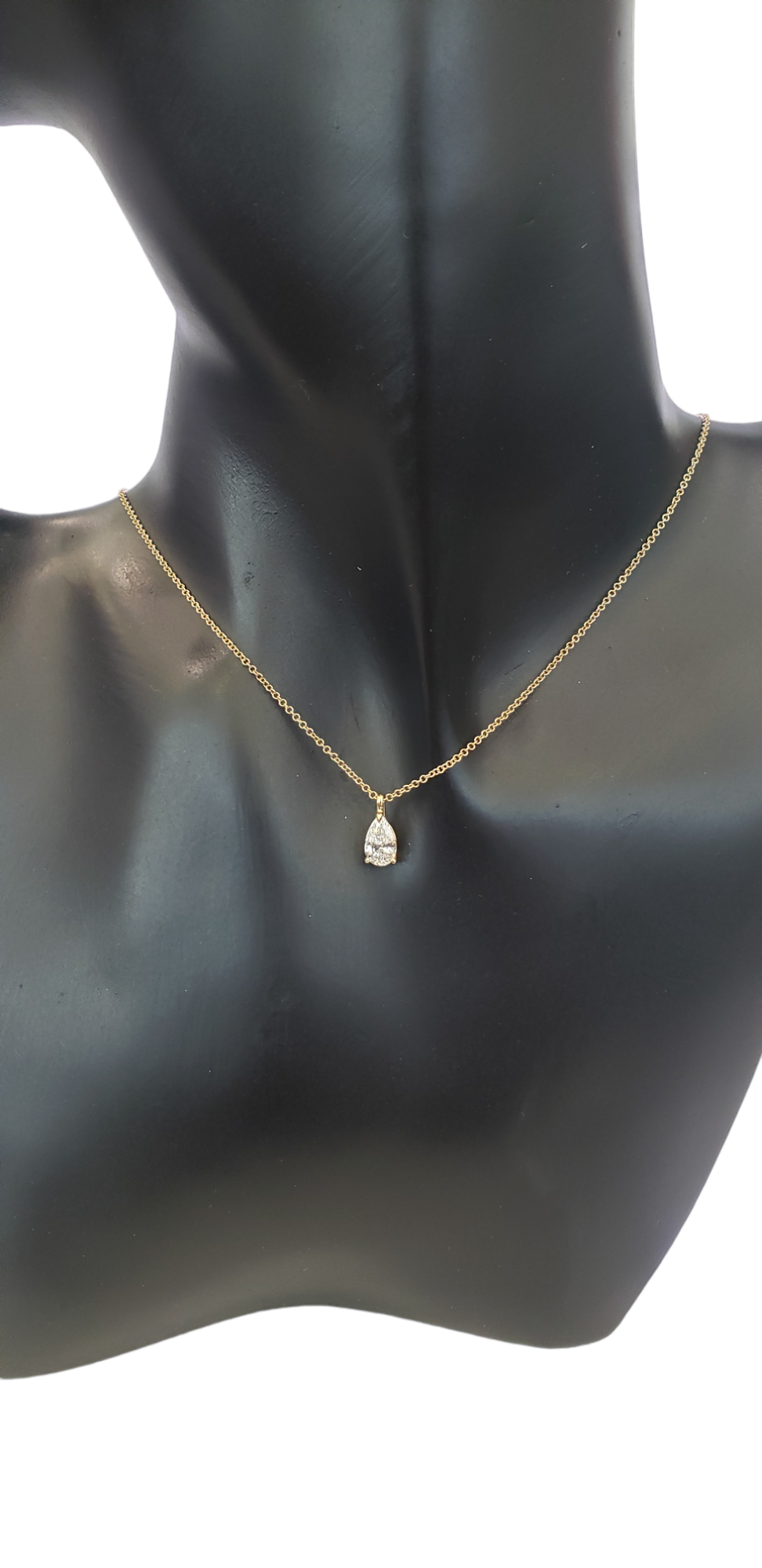 14K Yellow Gold Lab Grown 0.65 cttw Pear Cut Diamond Pendant