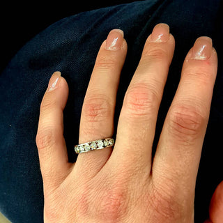 14K White Gold 1.00cttw Lab Grown Channel Set Diamond Anniversary Band