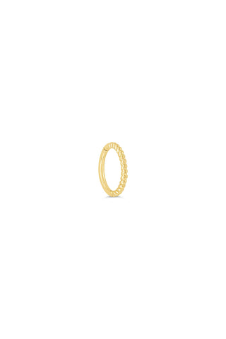 14KYellow Gold Beaded Hugger Earrings single