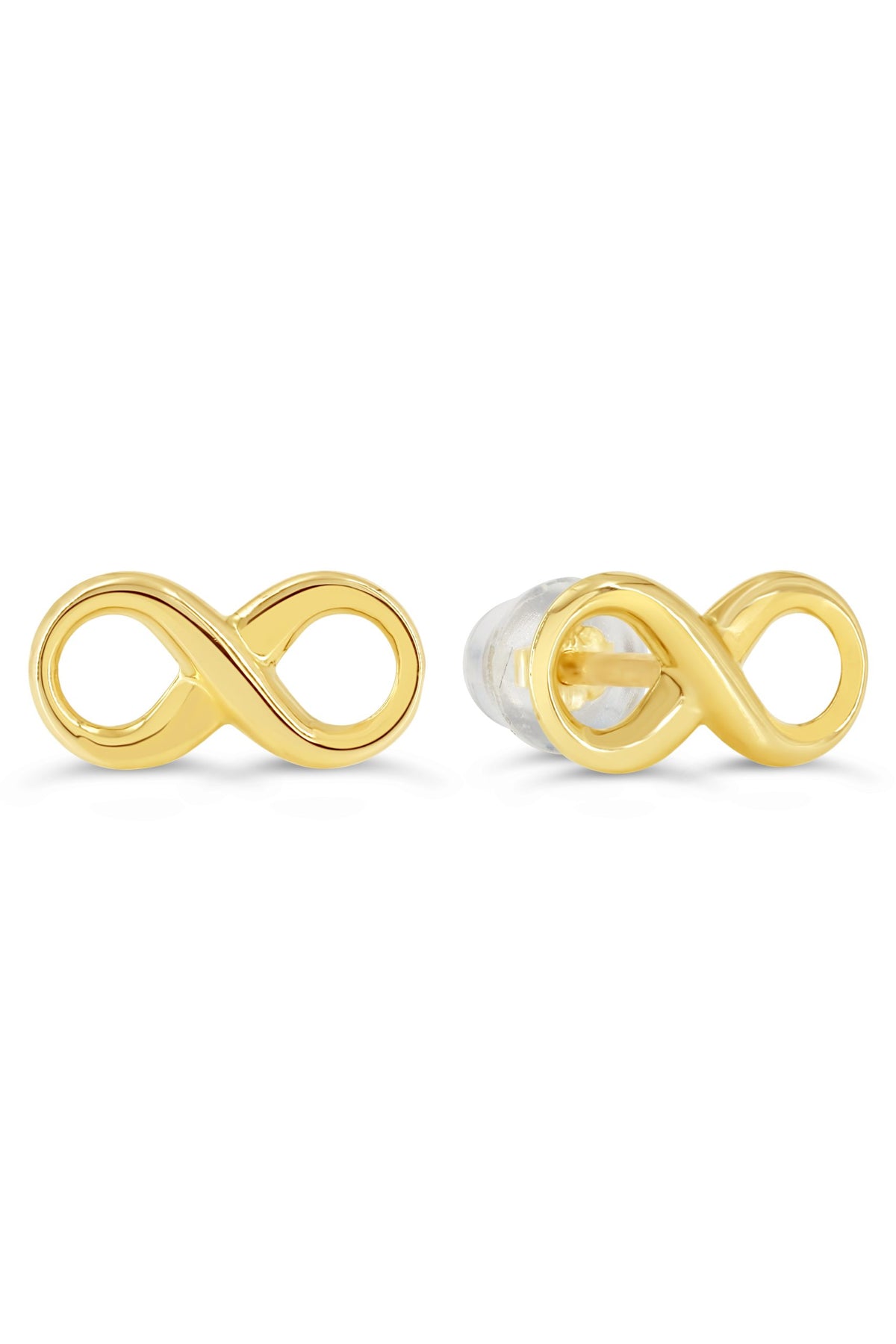 14K Yellow Gold Infinity stud earrings