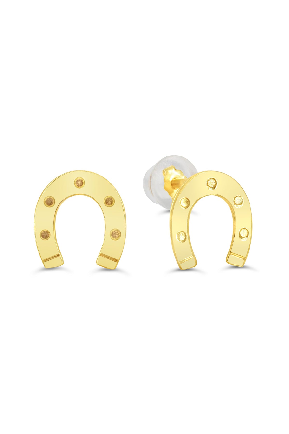 14K Yellow Gold Horseshoe stud earrings