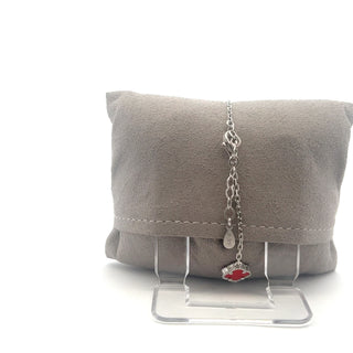 925 Silver Red Clover Bracelet 7-8" Adjustable Bracelet