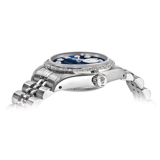 Swiss Crown™ USA Pre-owned Rolex-Independently Certified Steel 26mm Jubilee Datejust Blue Diamond Dial and Bezel Watch