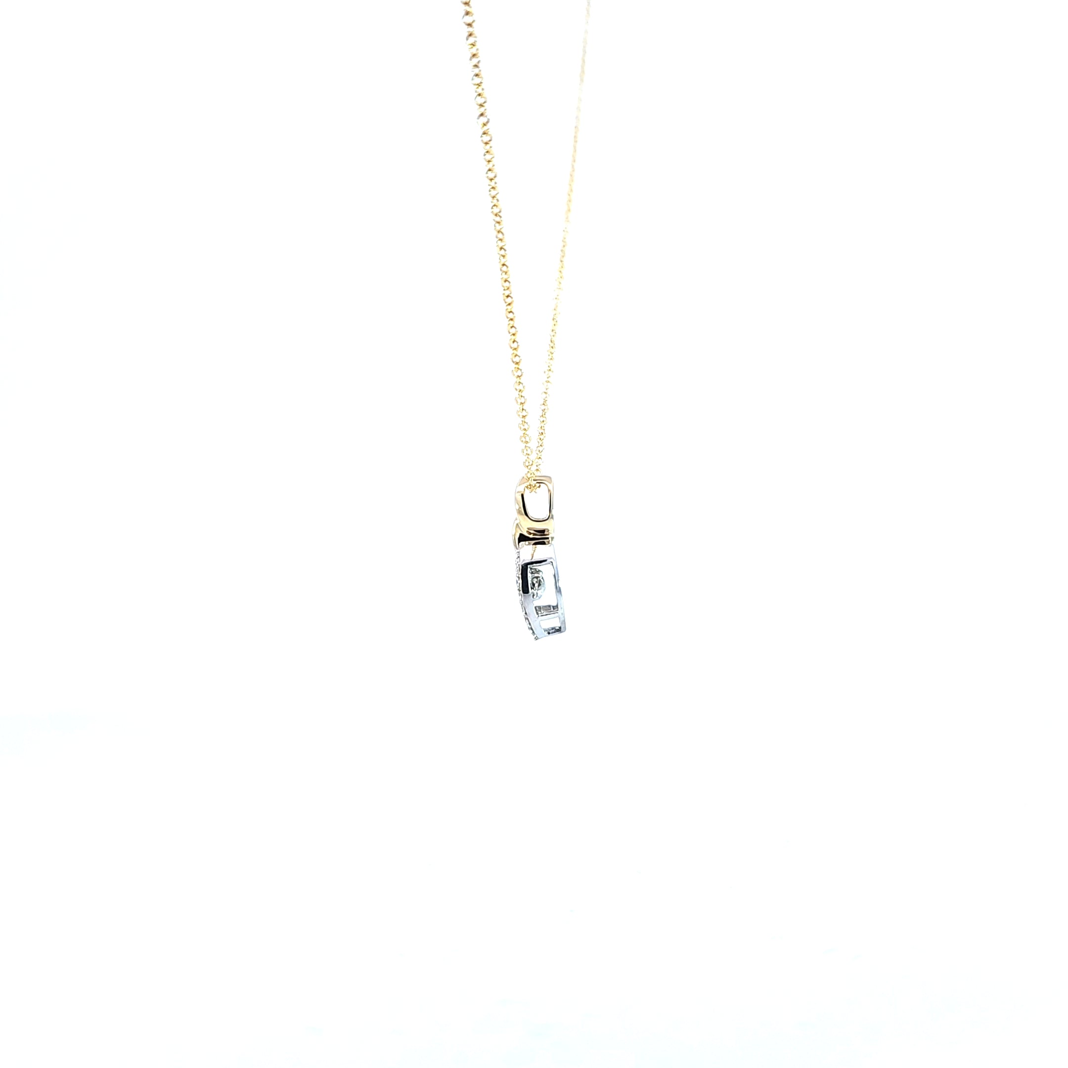 10K Yellow and White Gold Two Tone Pulse Diamond Necklace