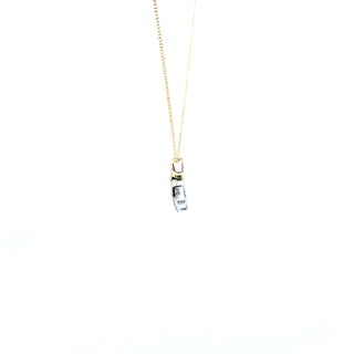 10K Yellow and White Gold Two Tone Pulse Diamond Necklace