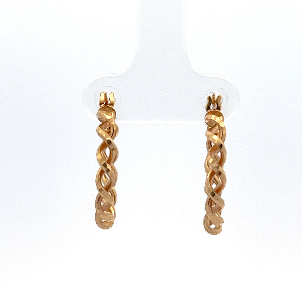 10K Yellow Gold Spring Hoop Earrings