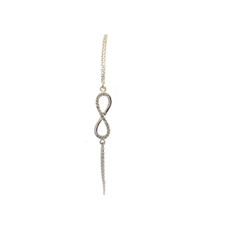 10K White Gold Infinity Bracelet 7"