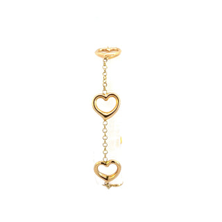 10K Yellow Gold Heart Adjustable Bracelet 7"-8"