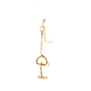10K Yellow Gold Heart Adjustable Bracelet 7"-8"
