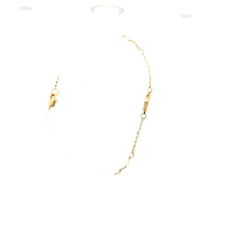 10K Yellow Gold Mother of Pearl Heart Adjustable Bracelet 6.5-7.5"