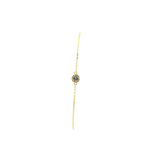 10K Yellow Gold CZ Adjustable Bracelet 6.5-7.5"