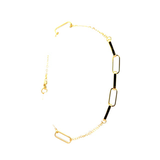 10K Yellow Gold Hollow Paperclip Bracelet 7.5"