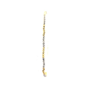 10K Two Tone Gold Beads Bracelet 7.5"