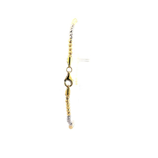 10K Two Tone Gold Beads Bracelet 7.5"