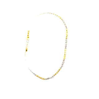 10K Two Tone Gold Beads Bracelet 7.5"