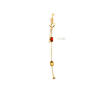 10K Yellow Gold Multicolor stone Bracelet 7.5"