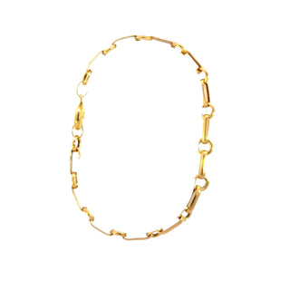 10K Yellow Gold Hollow fancy link Bracelet 7.5"