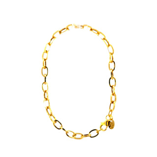 10K Yellow Gold Hollow Rolo link Bracelet 7.5"