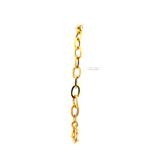 10K Yellow Gold Hollow Rolo link Bracelet 7.5"