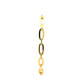 10K Yellow Gold Hollow Oval link Bracelet 8"