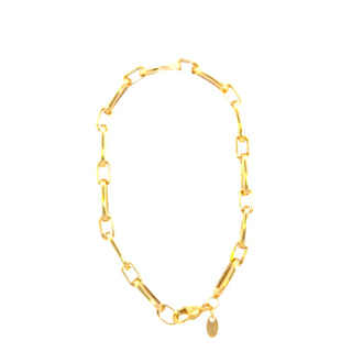 10K Yellow Gold Hollow Oval link Bracelet 8"