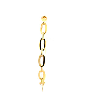 10K Yellow Gold Hollow Oval link Bracelet 8"