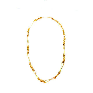 10K Yellow Gold Hollow Figaro link Bracelet 8"