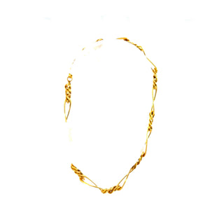 10K Yellow Gold Hollow Figaro link Bracelet 8"