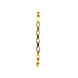 10K Yellow Gold Hollow Short Paperclip Bracelet 8"