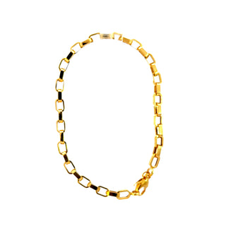 10K Yellow Gold Hollow Short Paperclip Bracelet 8"