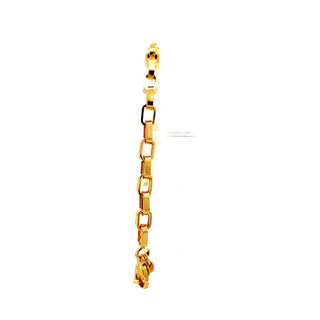 10K Yellow Gold Hollow Short Paperclip Bracelet 8"
